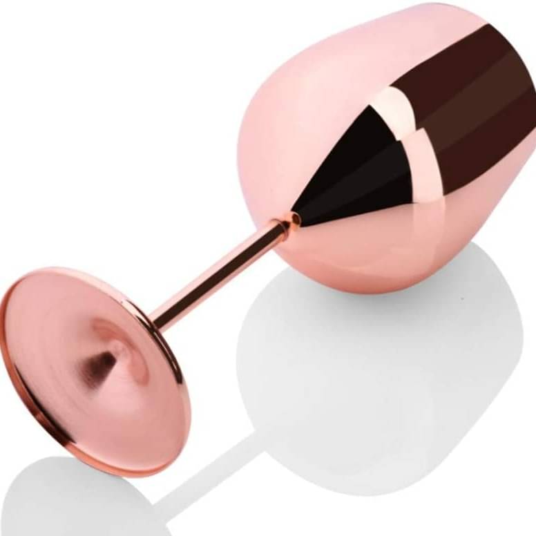 Copper Finish Stemmed Wine Glasses (Set of 2)