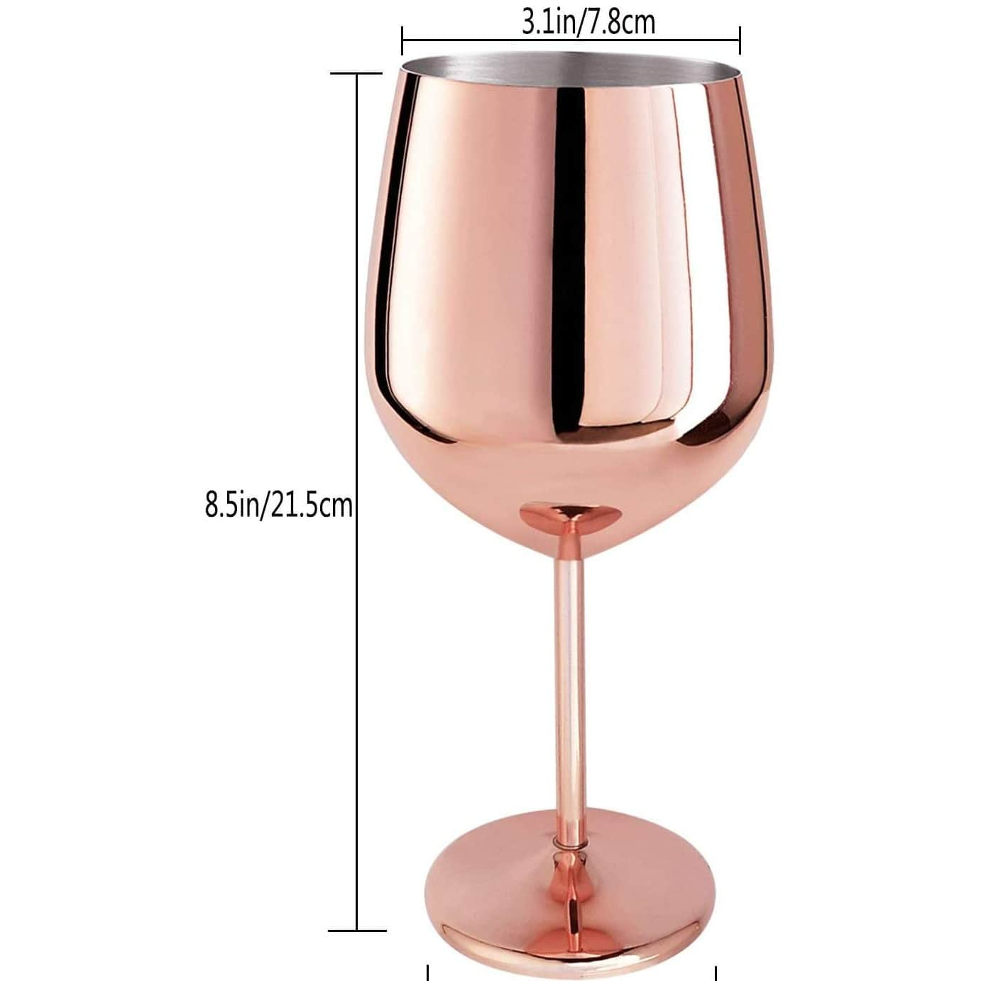 Copper Finish Stemmed Wine Glasses (Set of 2) - left_view