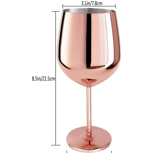 Copper Finish Stemmed Wine Glasses (Set of 2)