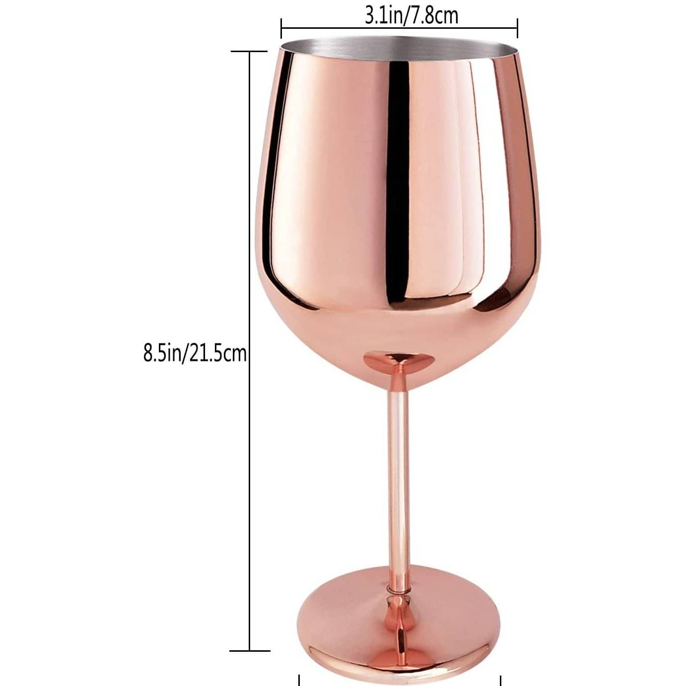 Copper Finish Stemmed Wine Glasses (Set of 2)