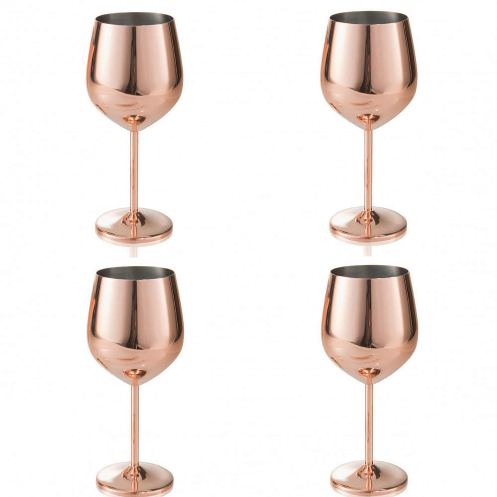 Copper Finish Stemmed Wine Glasses (Set of 4) - photo