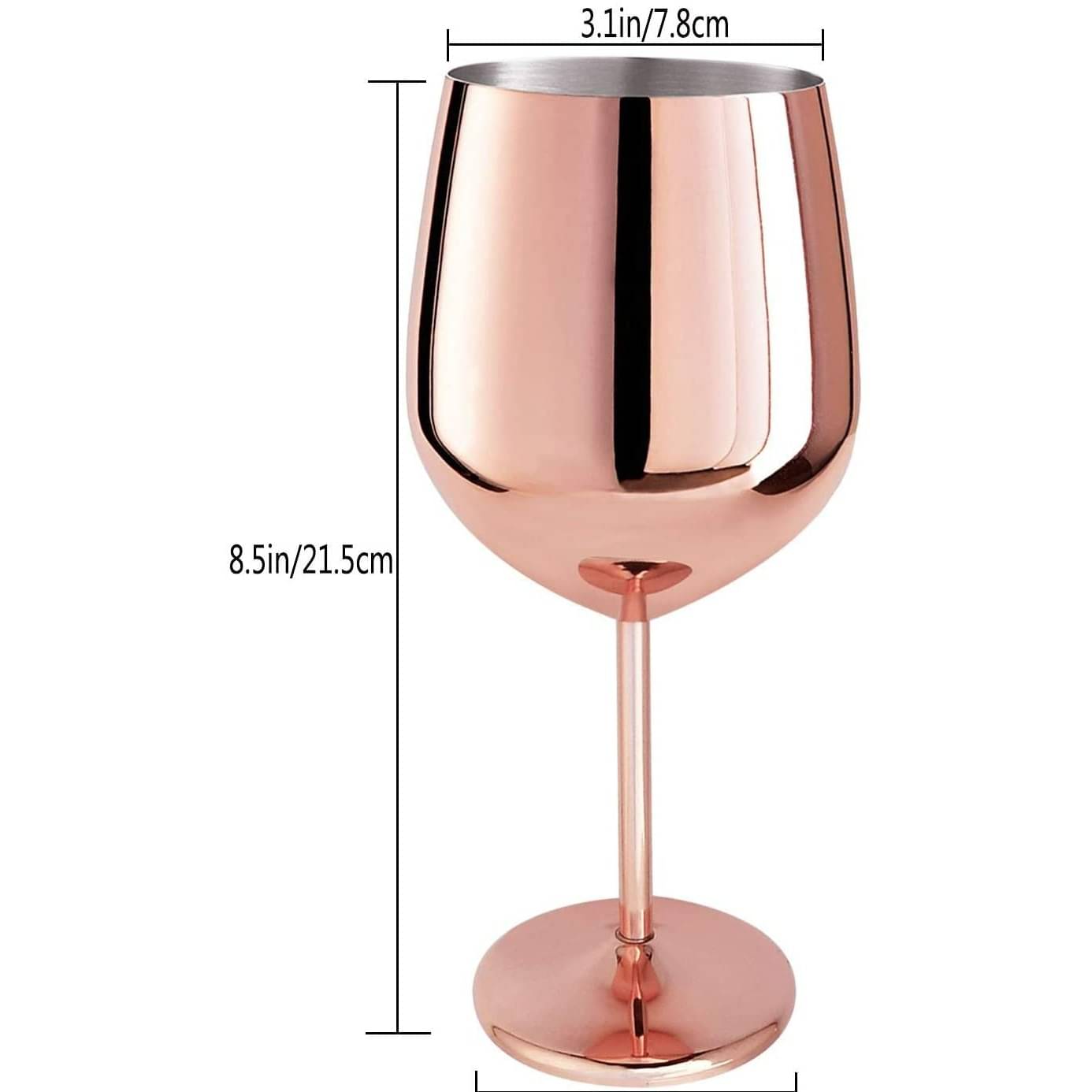 Copper Finish Stemmed Wine Glasses (Set of 4)