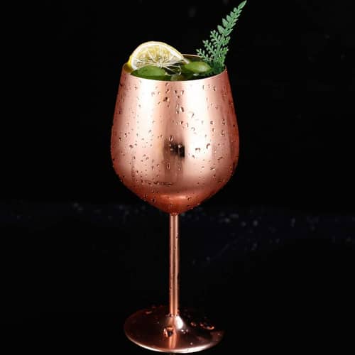 Copper Finish Stemmed Wine Glasses (Set of 4)