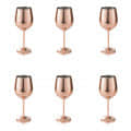 Copper Finish Stemmed Wine Glasses (Set of 6) - photo