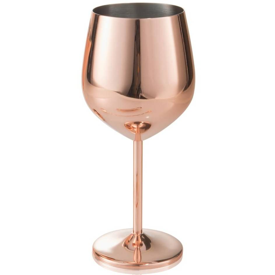 Copper Finish Stemmed Wine Glasses (Set of 6)