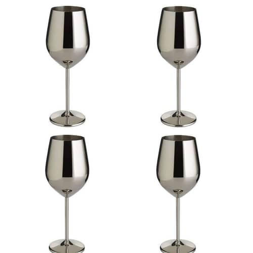 Stainless Steel Goblet Glasses (Pack of 4)