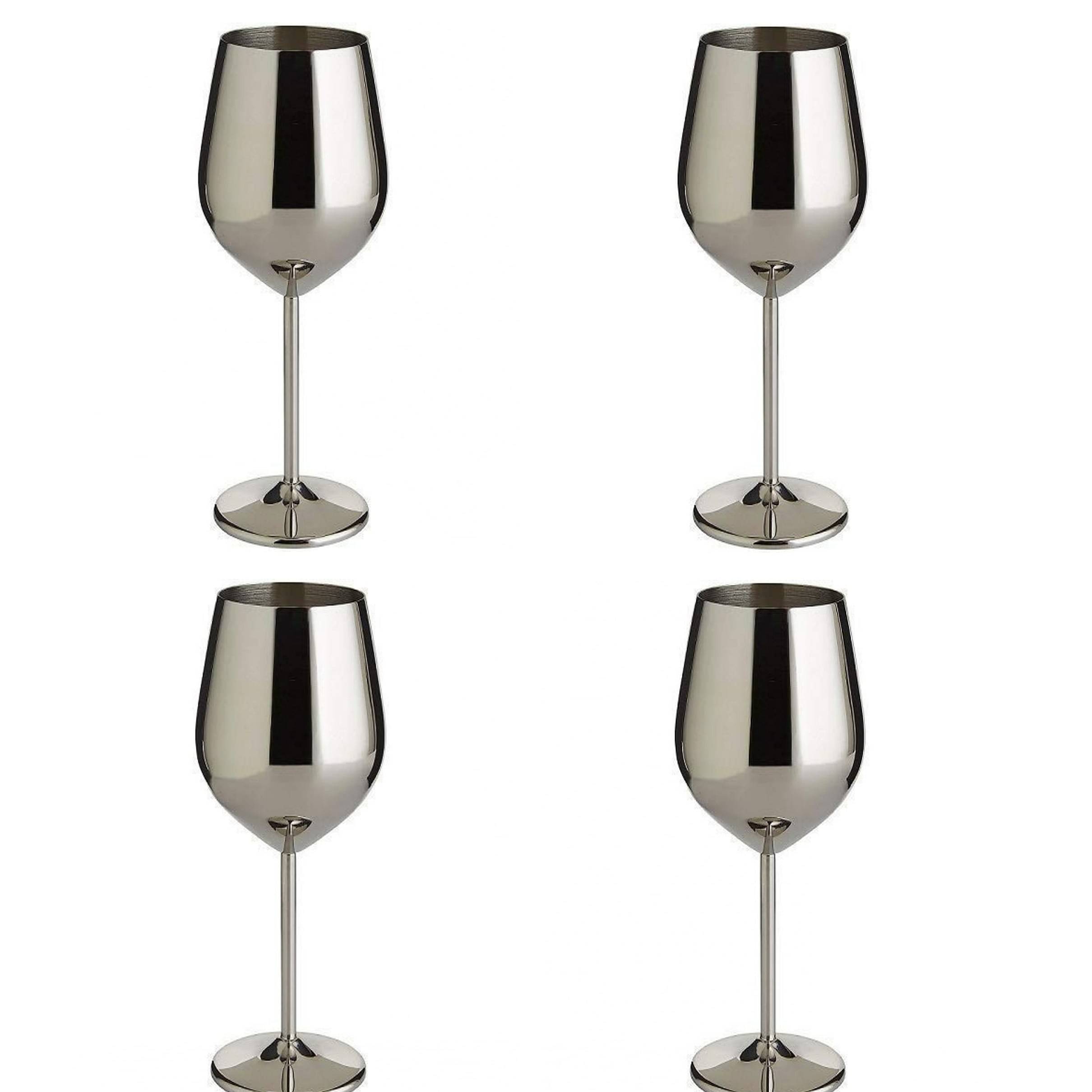 Stainless Steel Goblet Glasses (Pack of 4)