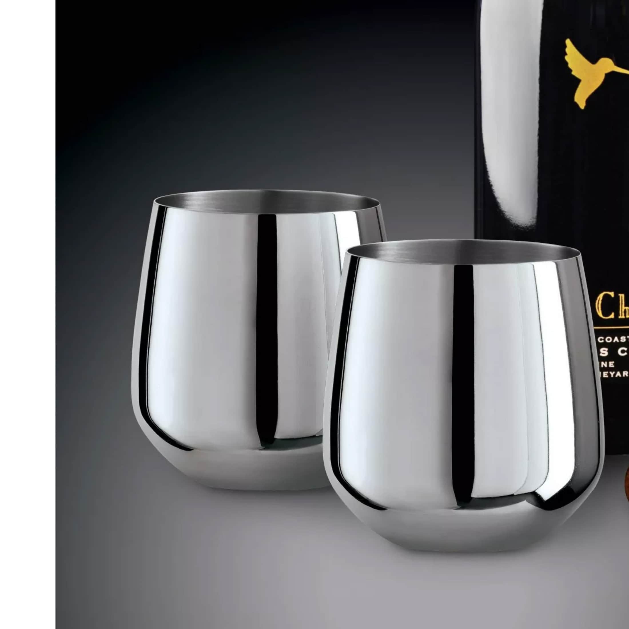 Stainless Steel Stemless Wine Glasses (Set of 2) - rear_view