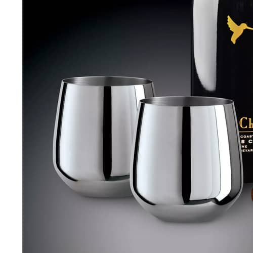 Stainless Steel Stemless Wine Glasses (Set of 2)