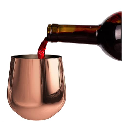 Unbreakable Stainless Steel Copper Plated Drinking Glass (Set of 2 )