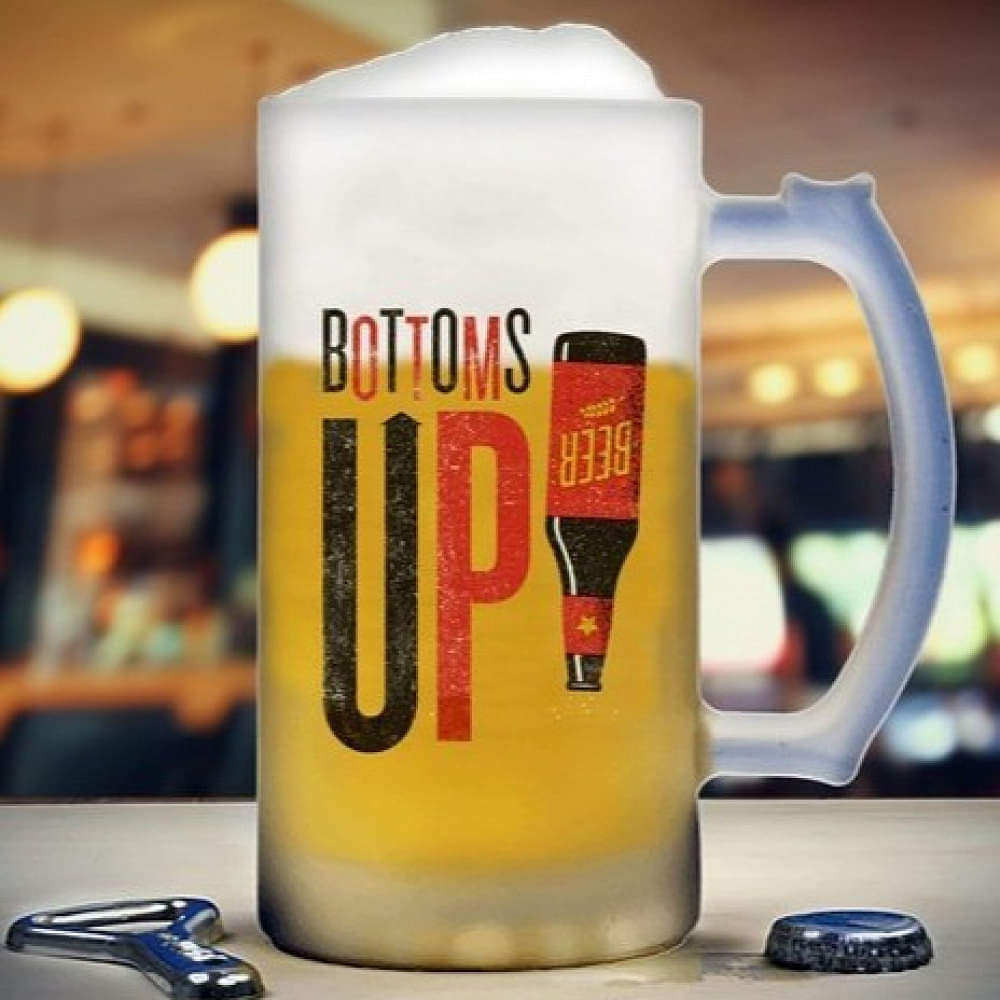 BOTTOM UP  Printed Beer Mug - photo