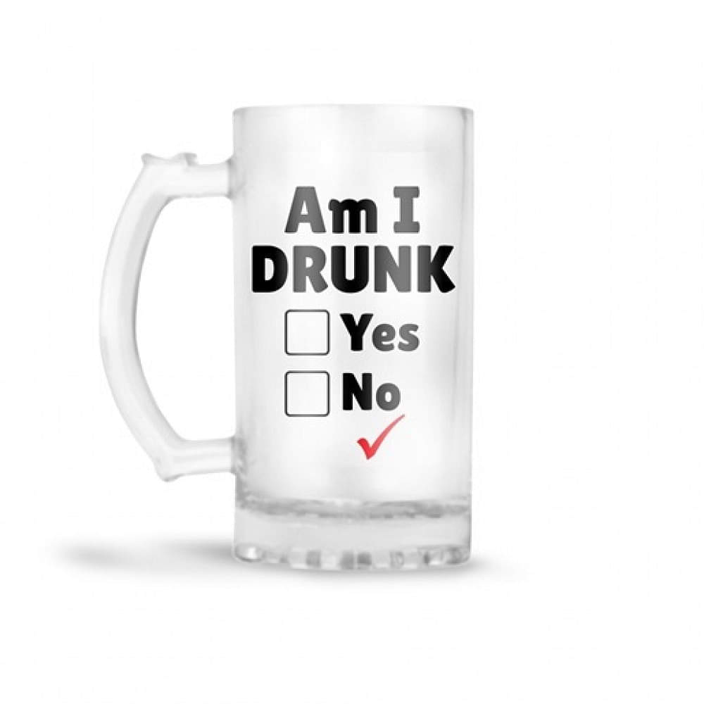 Am I Drunk Yes or No design Beer Mug - photo