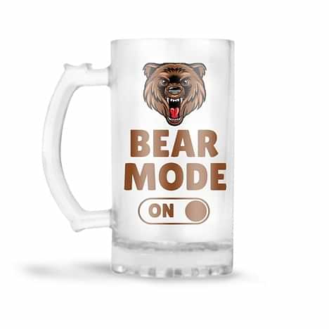 Bear Mode On Design Beer Mug - photo