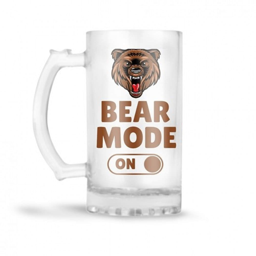 Bear Mode On Design Beer Mug - photo