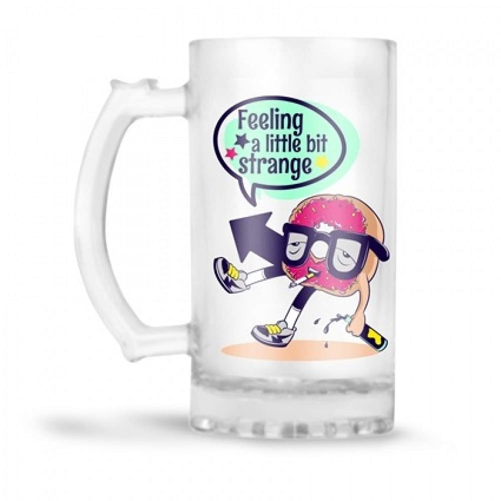 Feeling little bit Strange Printed Beer Mug - photo