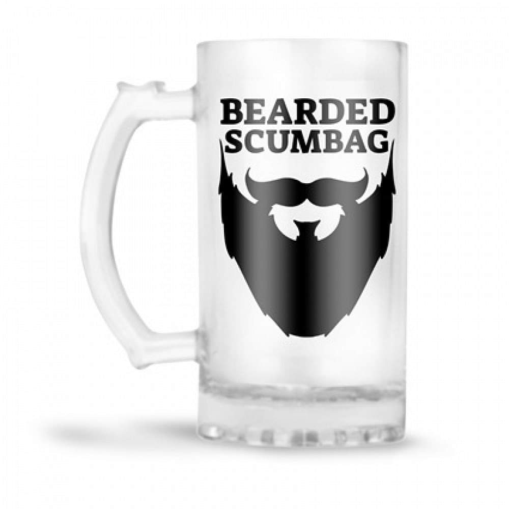 'Beareded Scumbag' printed Beer Mug - photo