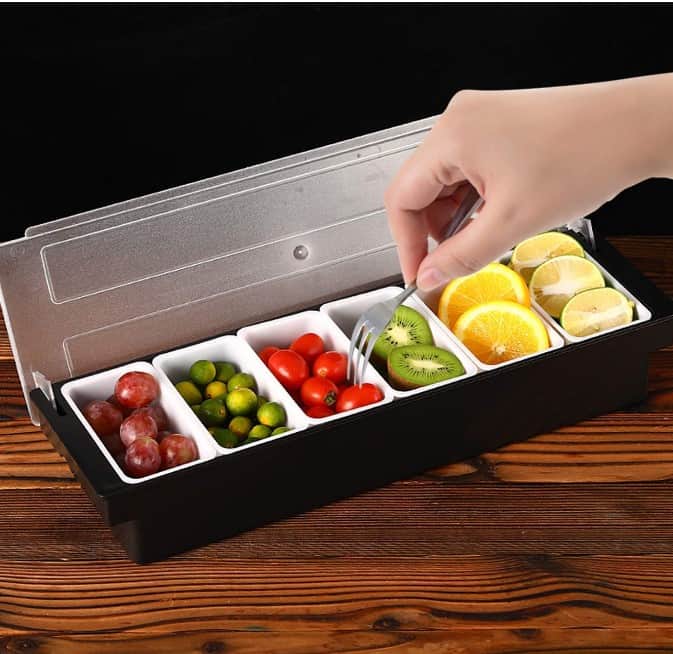 Garnish Tray in 6 Compartment - top_view
