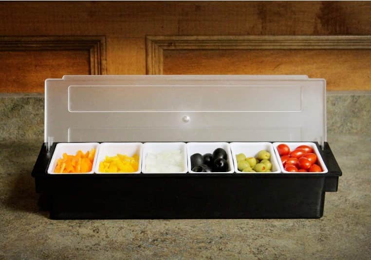 Garnish Tray in 6 Compartment - left_view