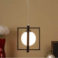 White Glass Single Hanging Light by Jainsons Lights- SQ-HL - without Bulb - photo