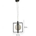 White Glass Single Hanging Light by Jainsons Lights- SQ-HL - without Bulb - left_view