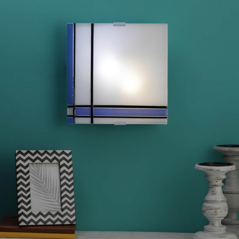 White Metal Wall Light 12" - photo