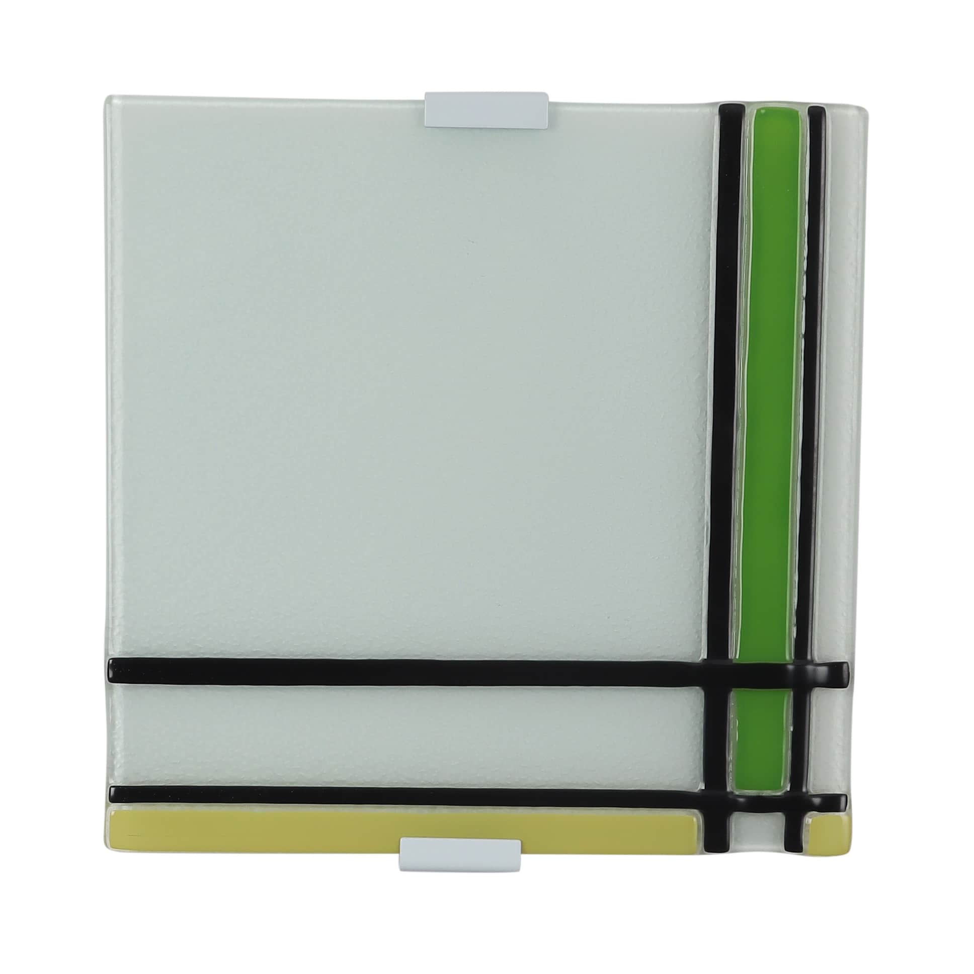 Square White Metal Wall Light 9" - rear_view