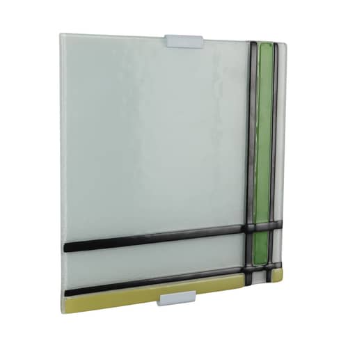 Square White Metal Wall Light 9"