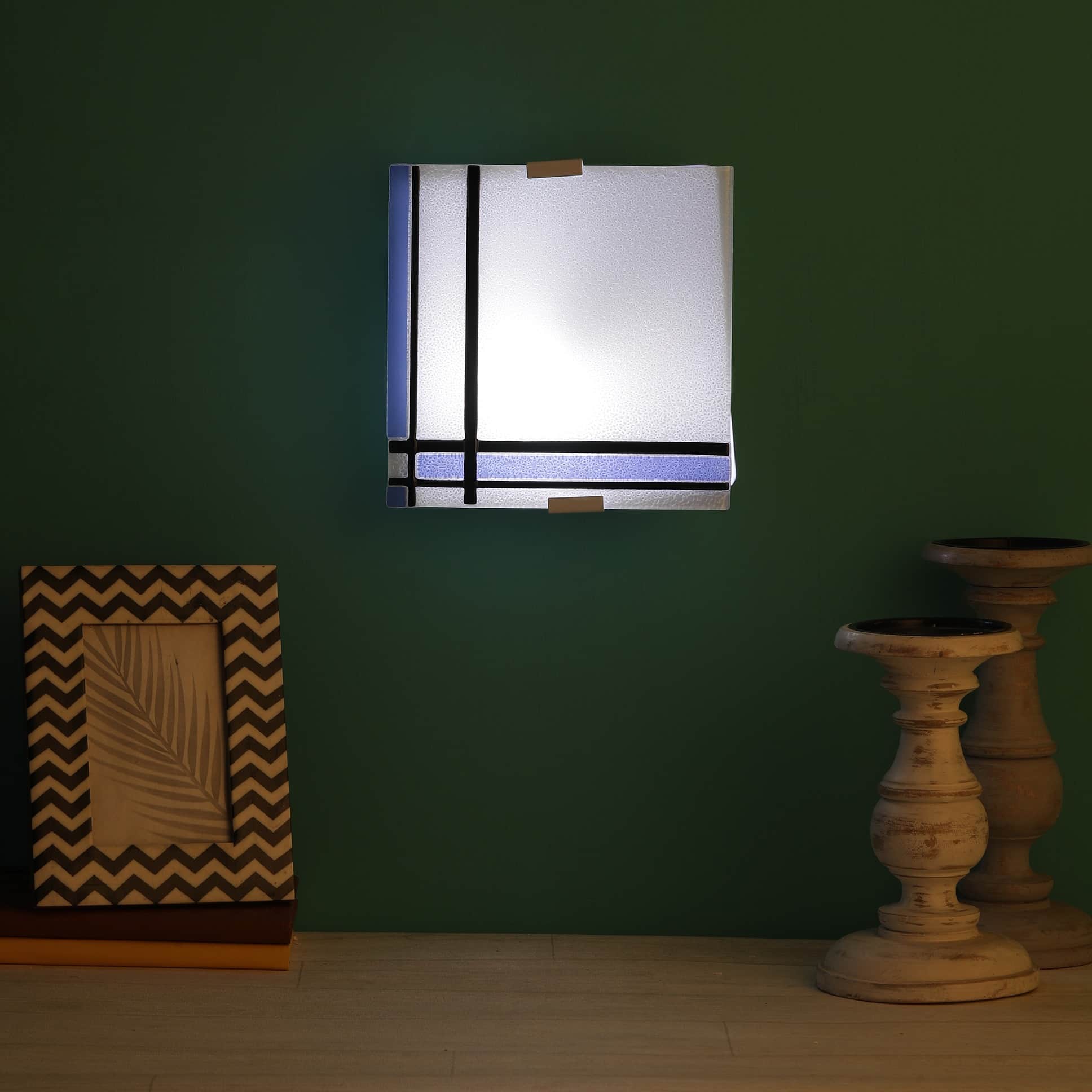 White Metal Wall Light 9" - top_view