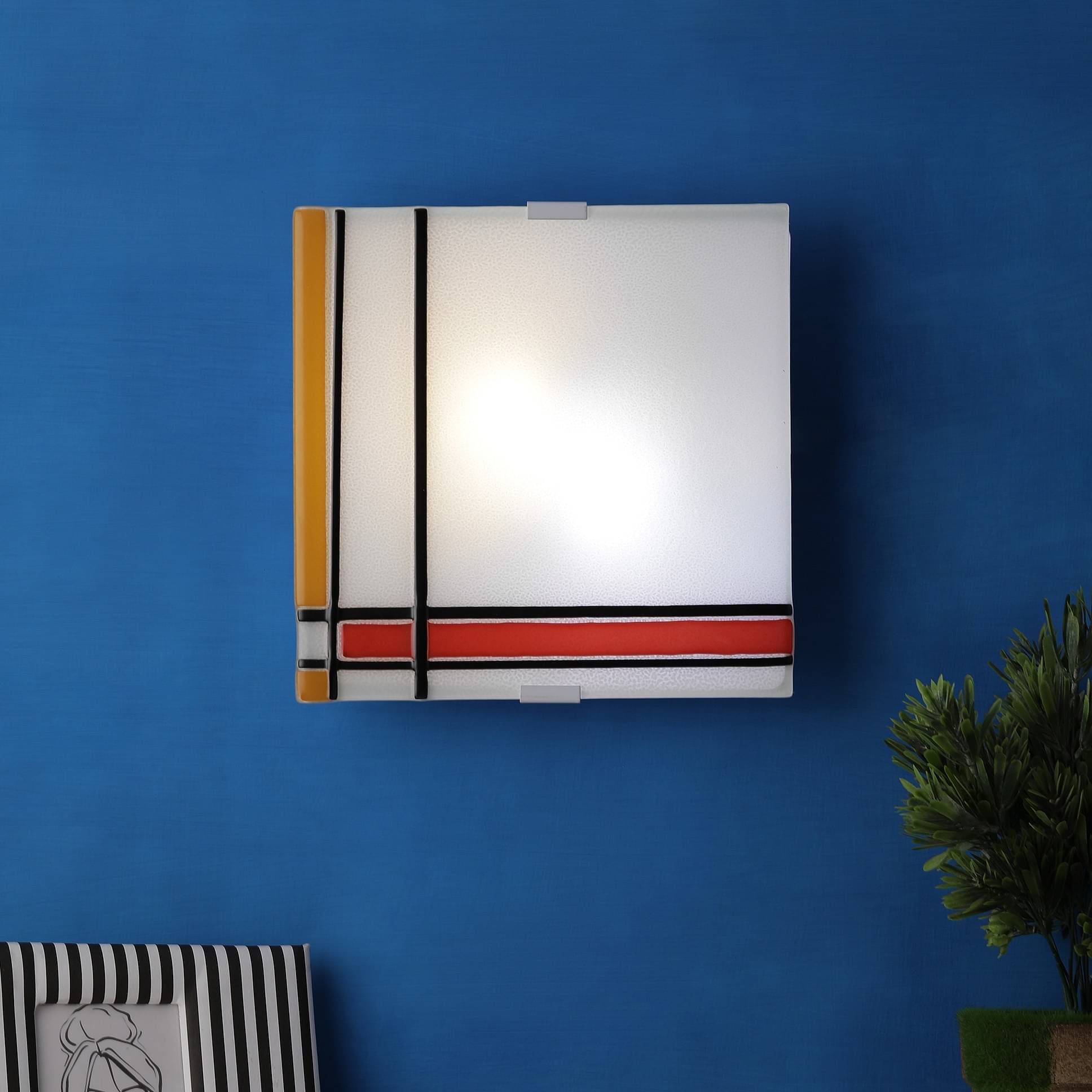 White Glass Wall Light 12"