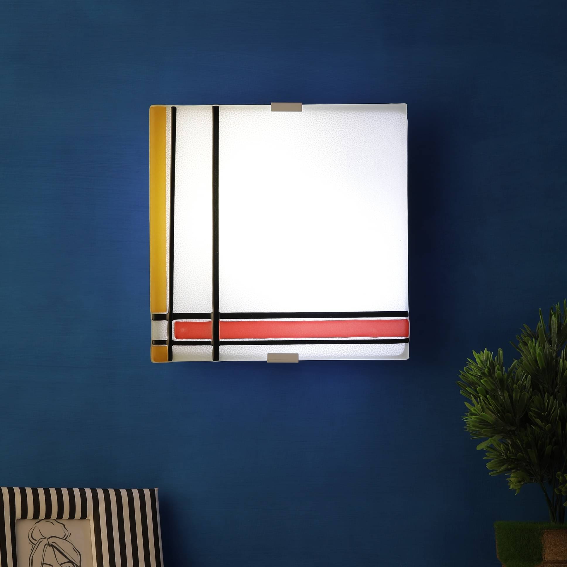 White Glass Wall Light 12"