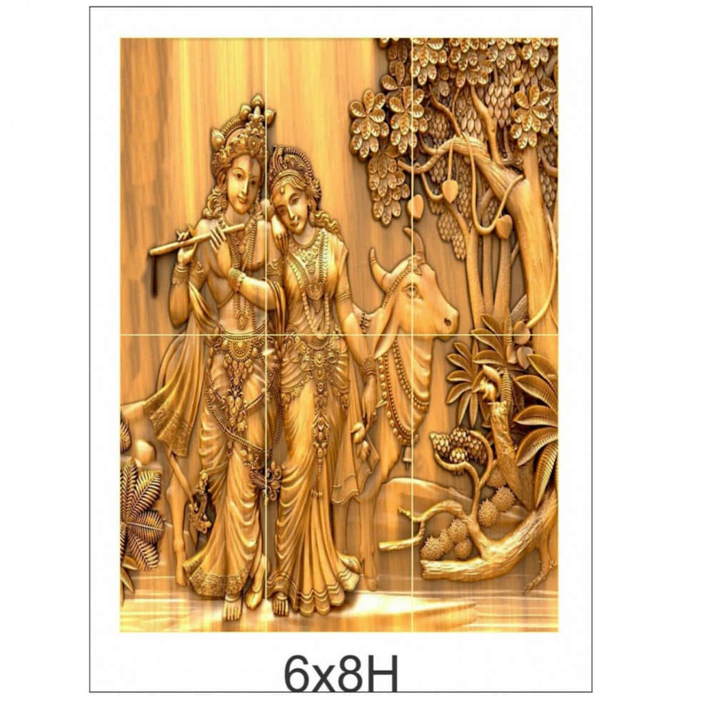 Radha Krishna Ceramic Tile - photo