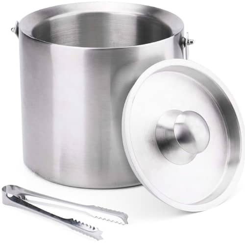 Satin Finish Stainless Steel Double wall Ice Bucket Set 2 L
