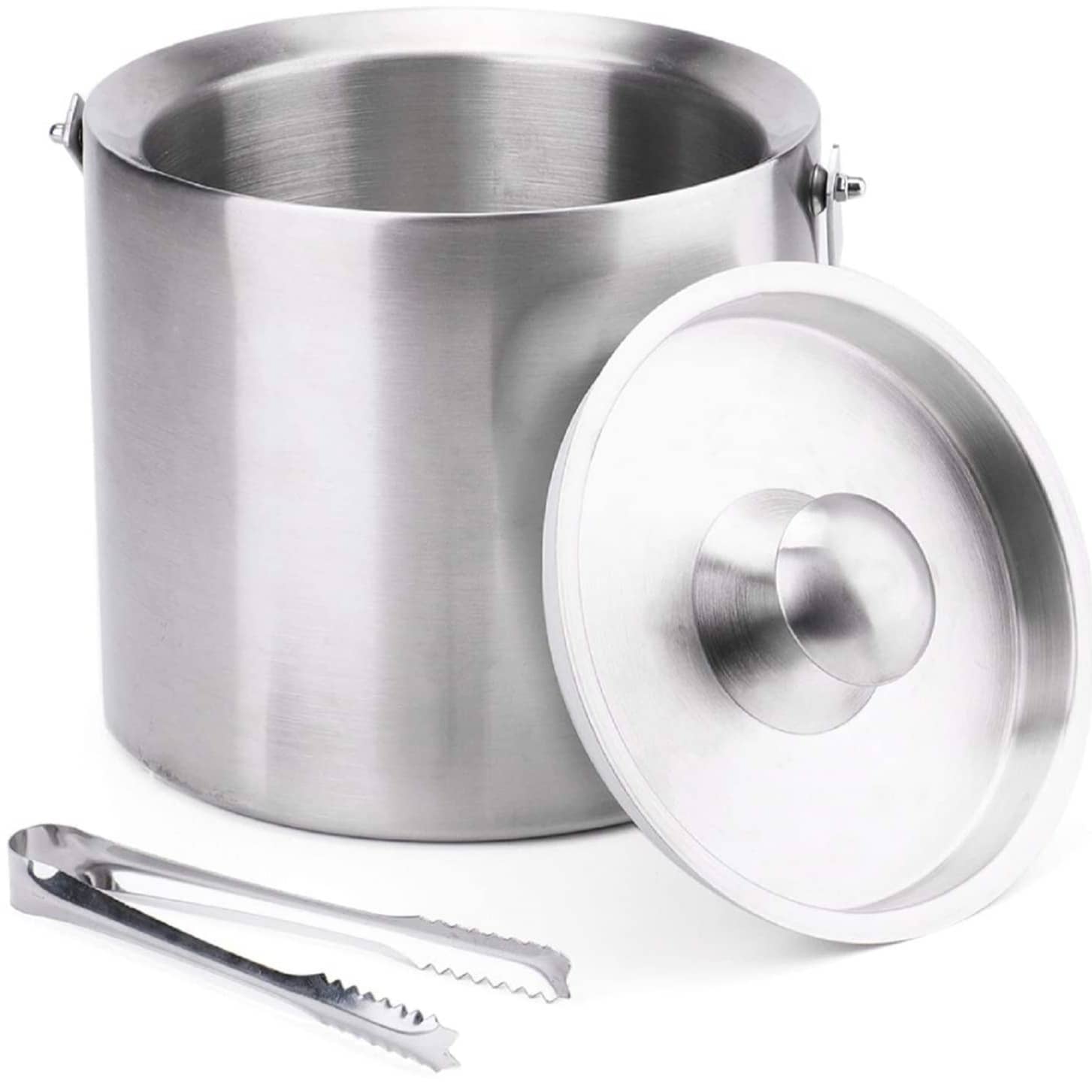 Satin Finish Stainless Steel Double wall Ice Bucket Set 2 L