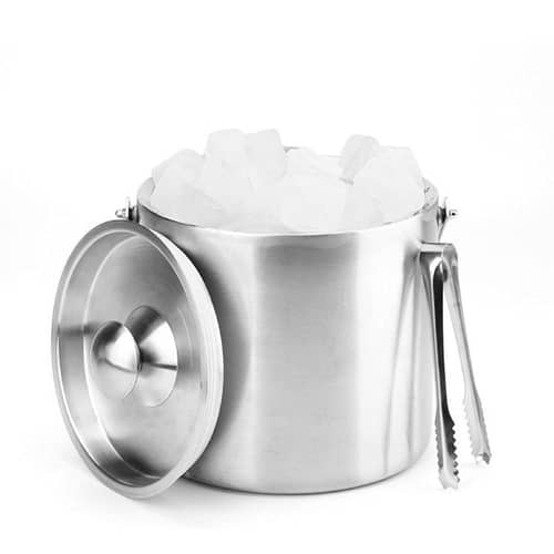 Satin Finish Stainless Steel Double wall Ice Bucket Set 2 L