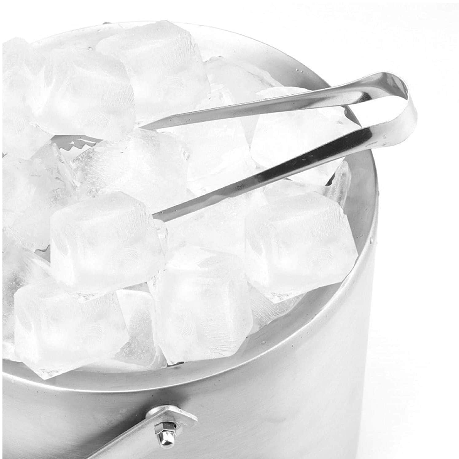 Satin Finish Stainless Steel Double wall Ice Bucket Set 2 L - top_view