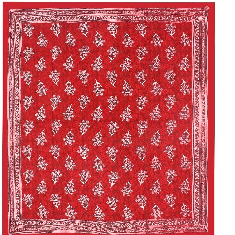 Cotton Double Bedsheet With Pillow Covers - Red - rear_view