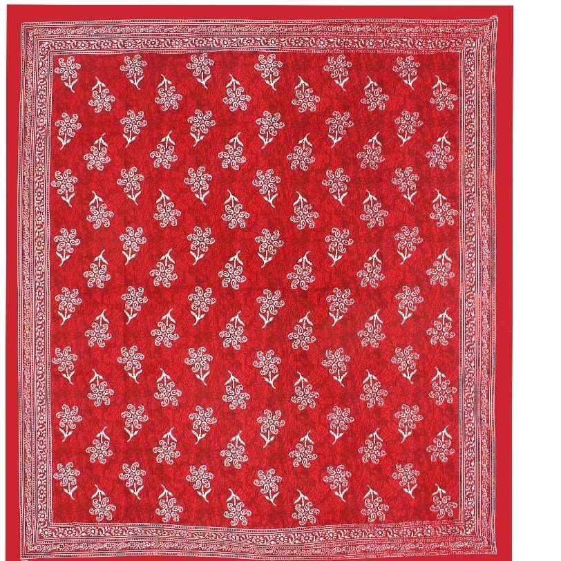 Cotton Double Bedsheet With Pillow Covers - Red