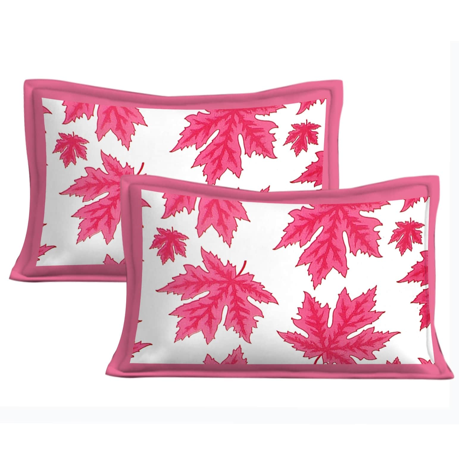 Cotton Double Bedsheet With Pillow Covers - Pink - top_view