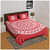 Cotton Double Bedsheet With Pillow Covers - Red - photo