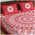 Cotton Double Bedsheet With Pillow Covers - Red - front_view