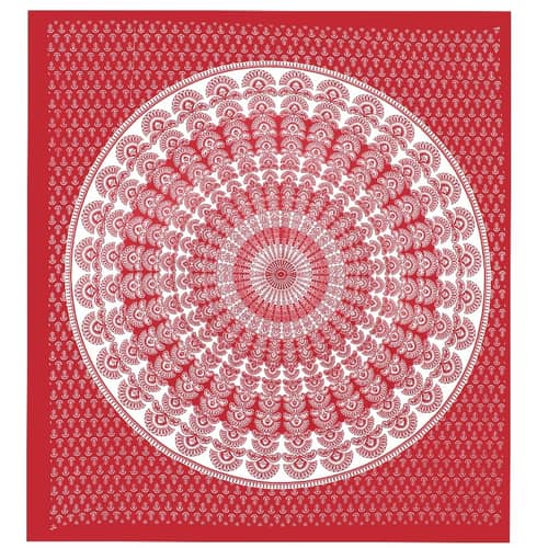 Cotton Double Bedsheet With Pillow Covers - Red