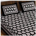 Cotton Double Bedsheet With Pillow Covers - Black - front_view