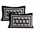 Cotton Double Bedsheet With Pillow Covers - Black - top_view