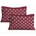Cotton Double Bed sheet With Pillow Covers - Maroon - top_view
