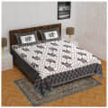 Cotton Double Bedsheet With Pillow Covers - Grey - photo