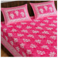 Cotton Double Bedsheet With Pillow Covers - Pink - front_view