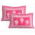 Cotton Double Bedsheet With Pillow Covers - Pink - top_view