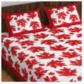 Cotton Double Bedsheet With Pillow Covers - Red - front_view