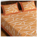 Cotton Double Bedsheet With Pillow Covers - Brown - front_view