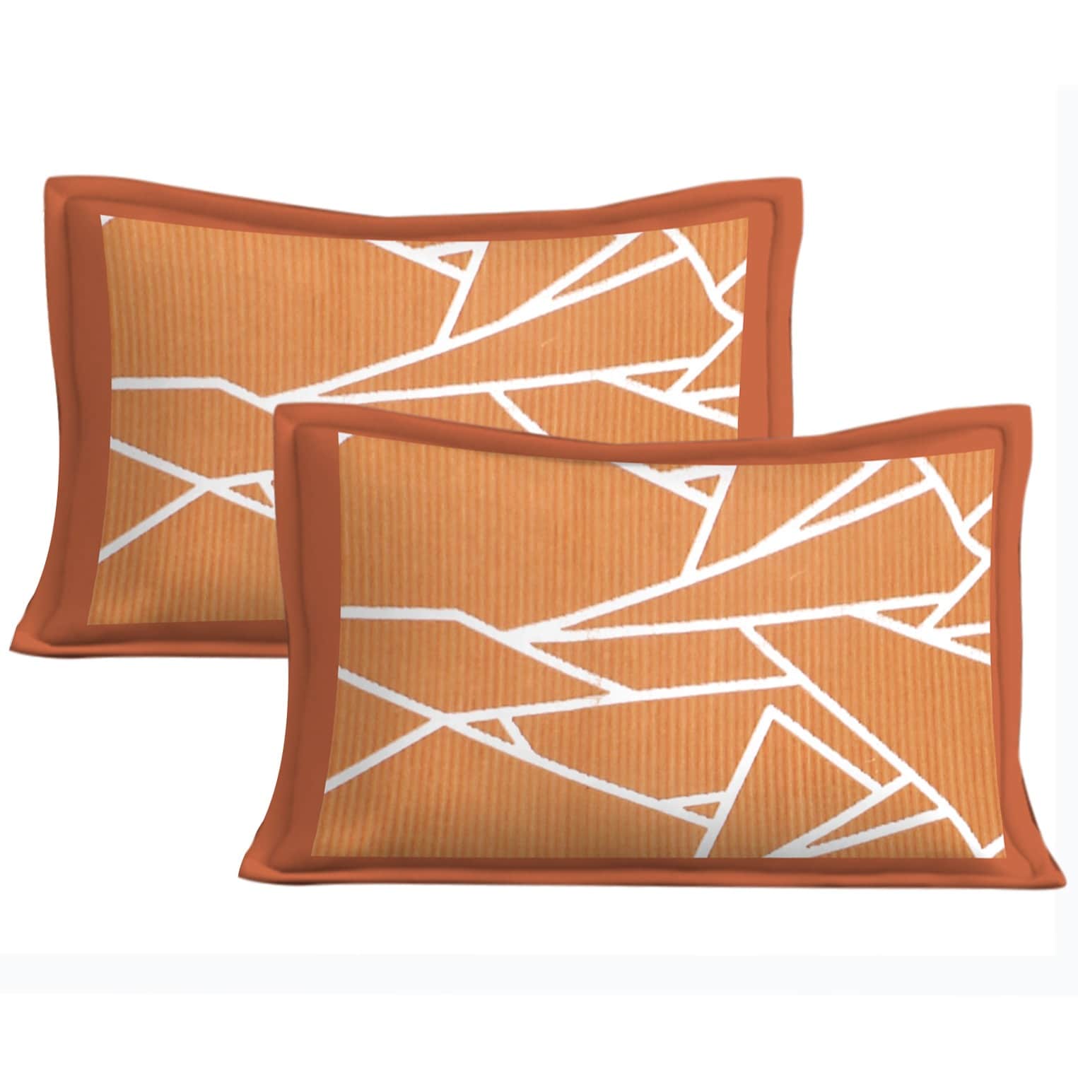 Cotton Double Bedsheet With Pillow Covers - Brown - top_view